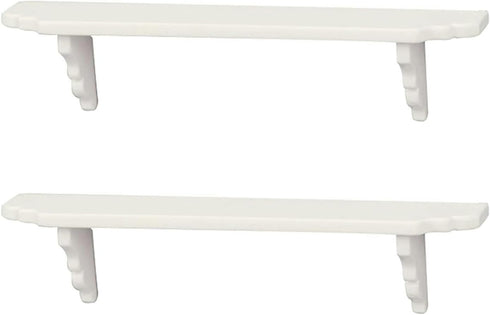 2Pcs White Dollhouse Wall Shelf, 1:12 Scale Miniature Storage for Kitchen Scene Dollhouse Decor