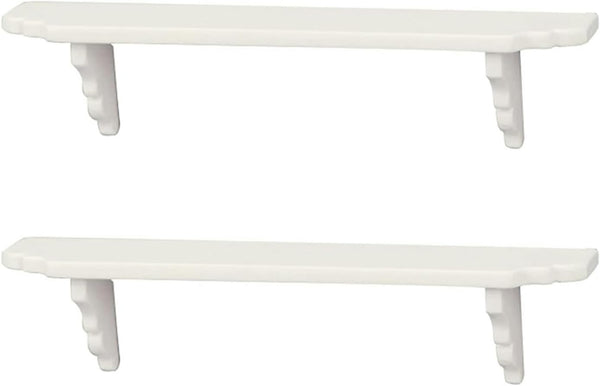 2Pcs White Dollhouse Wall Shelf, 1:12 Scale Miniature Storage for Kitchen Scene Dollhouse Decor