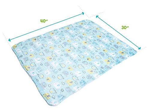 Alphabetz Premium Soft Baby Boy Blanket, Blue Elephants, 2 Ply Extreme Softness and Comfort