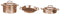 Dolls House Copper Saucepan Pans Pots Set Miniature Kitchen Cookware Accessory
