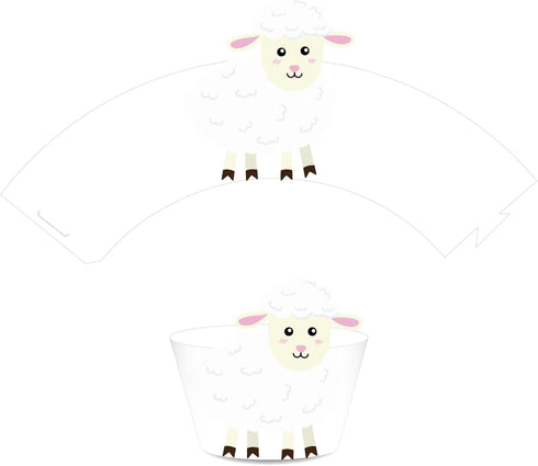 CC HOME 24 pcs Farm Animal Cupcake Wrappers for Baby Shower, Birthday Party, Wedding Decorations