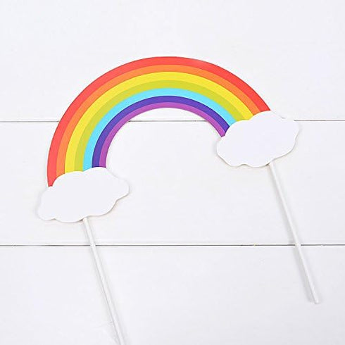 Flairs New York Happy Birthday Cake Toppers Party Props (Pack of 1, Rainbow and Clouds)