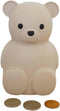 Neutral Silicone Teddy Bear Coin Bank for Kids, Baby, and Toddler. Unbreakable