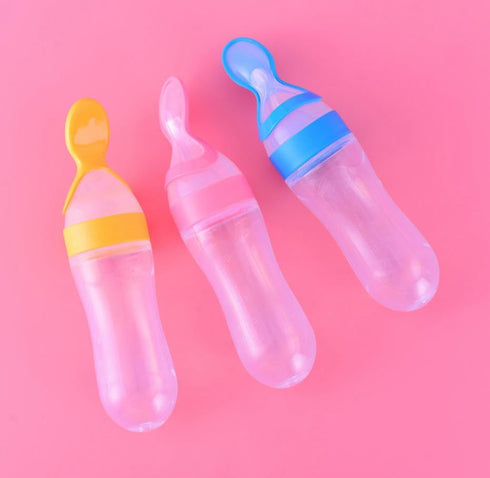 Generic Silicone Squeeze Feeding Spoons - Baby Food Maker & Feeder - Safe & Convenient Feeding Solutions for Kids