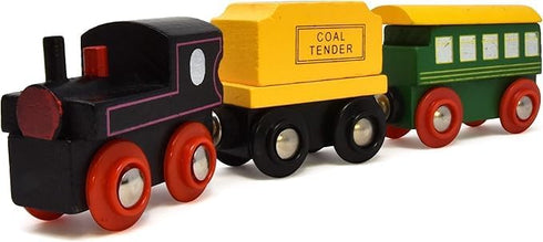 9 Set Gift Boutique Wooden Train Cars Piece Collection of Magnetic Trains and Wood Engine and Vehicles Compatible