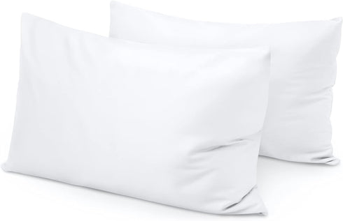 Travel Pillow Case Set of 2, 12x16 Size Envelope Closure Toddler Pillowcase, 600 Thread Count 100% Soft Egyptian Cotton