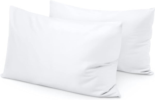 Travel Pillow Case Set of 2, 12x16 Size Envelope Closure Toddler Pillowcase, 600 Thread Count 100% Soft Egyptian Cotton