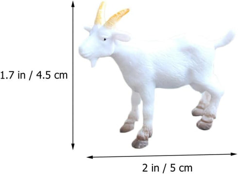 NUOBESTY Mini Goat Figurines 6pcs Simulated White Goat Animals, Tiny Farm Sheep Figures, Educational Toys, Cake Topper