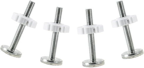 Pressure Mount Baby Gate Threaded Pivot Rod, 4-Pieces Mounting Bolt Kit for Stair Gate, Dog Gate, White