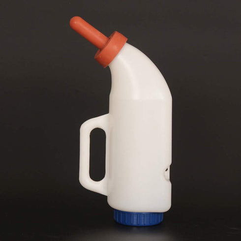 Sanguinesunny 2L Feeding Bottle Nursing Bottle with a Nipple a Handle Horizontal for Cattle Newborn Calves