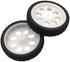 4pcs 65mm Rubber RC Wheel Tires, Toy Car Wheels for DIY Model Robots, White and Black Accessories