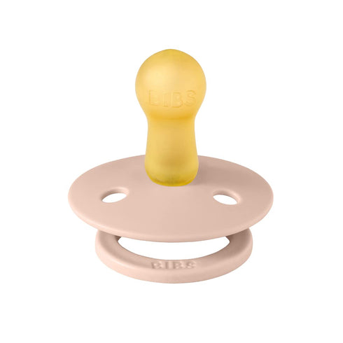 BIBS Colour Collection Pacifiers | Natural Rubber Baby Soothers | Set of 2 BPA-Free | Made in Denmark | Blush/Ivory