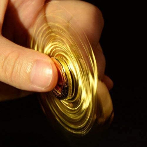 Umnodobn Gold Sphere Fidget Spinner Toy for Adults Kids, Magic Orb Hand Finger Spinners Toy, Cool Metal Fidget Toys EDC