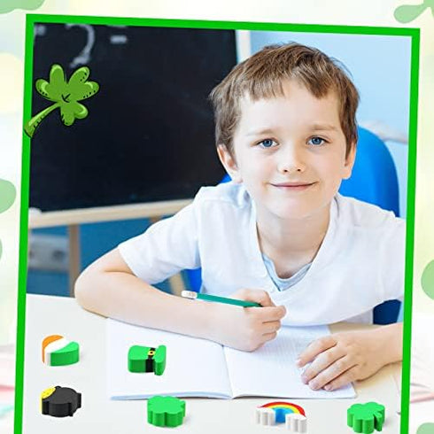 St. Patrick's Mini Erasers for Kids, Cute Classroom Prizes, Fun Puzzle Erasers for Party Supplies (240 Pieces)