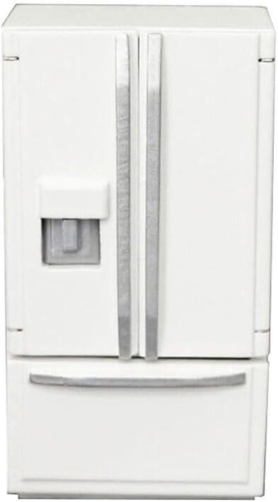 1:12 Scale Mini Furniture Kitchen White Refrigerator - 2 Doors Wooden Accessories for Minihouse Fridge Freezer