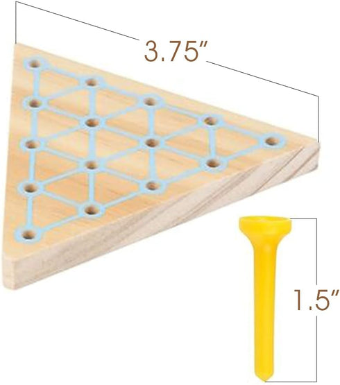 Gamie Peg Game Triangle Set of 2, Fun Board Games for Kids and Adults, Made of Wood and Plastic Learning Toys