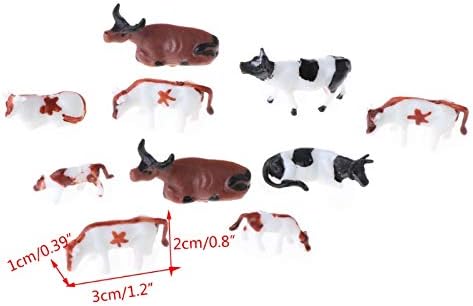 Mini Colorful Cattle Figurines - 20 Pcs Simulated Cattle HO Scale 1:87 Realistic Plastic Cow