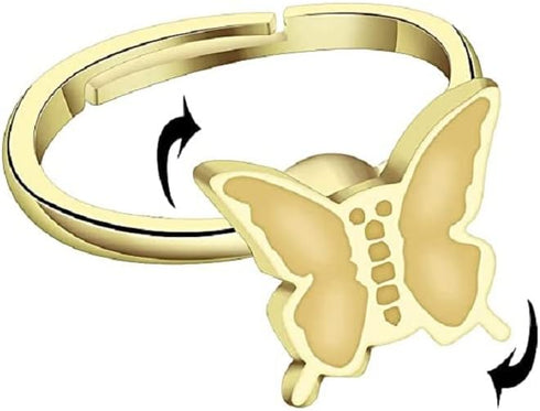 Fidget Spinner Rings with Daisy & Sunflower Designs - Butterfly Anxiety Relief