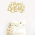 Flairs New York Happy Birthday Cake Toppers Decorations (Pack of 1 Cake Topper, Gold Glitter Happy Birthday)