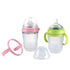 Bottle Handles Grips Compatible for Comotomo Feeding Baby Bottles (Set of 4, 2 Pink + 2 Green)