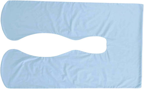 U-Shape Pregnancy Support Pillow Case Multi-Functional Body Cushion Cover for Side Sleeping Durable Washable Sky Blue