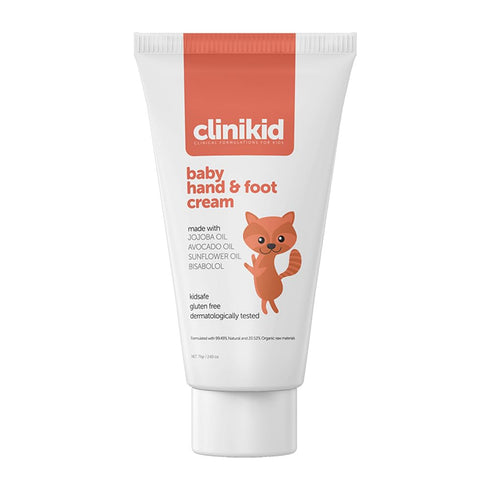 Clinikid Organic Baby Hand & Foot Cream, Soothes and Nourishes Dry Skin, 2.65