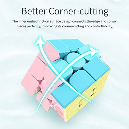 Generic 3x3x3 Speed Cube,Stickerless Magic Cube,Smooth Turning Puzzle Box with Anti-Sticky Design,The Most Educational