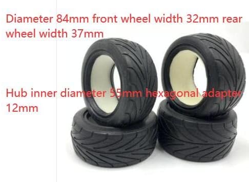 SF088 1/10 Scale Off/ON Road 4WD 2WD Buggy Rubber Wheels Rally Tires Rubber NO Rims 4PCS for KYOSHO HSP Tamiya VRX REDCAT HPI Ken SRX2 SRX4 Bandit Tekno EB410 yokomo yz4 Racing