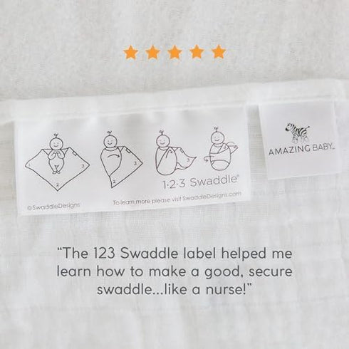 Amazing Baby Muslin Swaddle Blanket, Receiving Blanket for Baby Boys & Girls, 46" x 46", Loved Wreath, 1pk