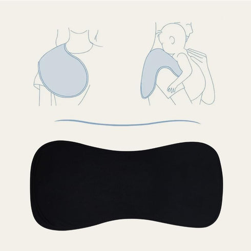 lazyrhino 8 Pack Baby Burp Cloths, Unisex for Boys and Girls, Super Absorbent and Soft Towel,Solid Color (Black)
