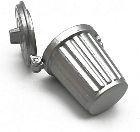 Adult Scene DIY 1:12 Dollhouse Miniature Furniture, Silver Trash Can Garbage Bin (30mm width, 26mm height, 35mm)