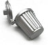Adult Scene DIY 1:12 Dollhouse Miniature Furniture, Silver Trash Can Garbage Bin (30mm width, 26mm height, 35mm)