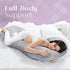 URBAN SOMBRERO Trickonometry U Shaped Pregnancy Pillow, Velvet Cover, Cotton Inner Cover, Full Body Maternity Cushion