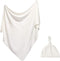 iEvolve Cotton Knitted Baby Swaddle Blanket with Hat Headband Set Newborn Swaddle