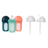 Boon Nursh Silicone Baby Bottles with Straw Sippy Cup Lids - Stage 2