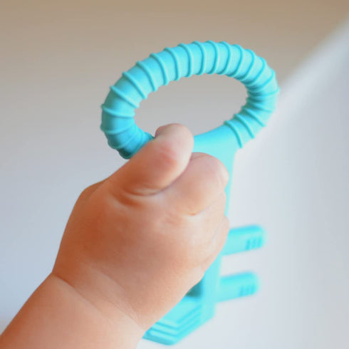 The Teething Key by Eztotz, BPA Free Silicone Baby Teether Toy for Infants, Easy Grip Multiple Texture