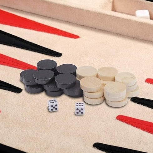 32Pcs Two-Tone Game Chess Pieces, Round Draughts, Checkers, Backgammon for Board Game Learning