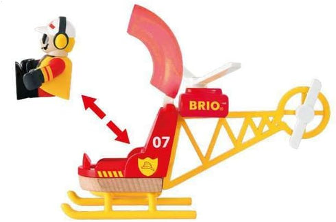 BRIO World - 33797 Firefighter Helicopter Toy for Kids Ages 3 and Up - 3 Piece