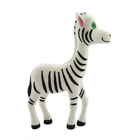 Silicone Zebra Baby Teether Toy, Soothing Sore Gums, Baby Chew Toys with Multi-Sensory Textures and Squeaker
