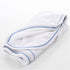 Organic Baby Blankets - Swaddle - White with Blue Stitching Detail -