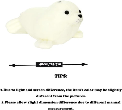 CHELEI2019 15.7" Seal Stuffed Animal - White Chubby Seal Plush Hug Pillow Toy for Kids