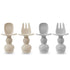 PandaEar (4 Pack) Silicone Baby Led Weaning Spoon Fork - First Training Self Feeding Utensils Set for Toddler 6 Months
