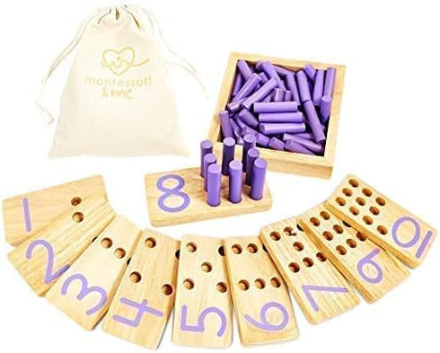Counting Peg Board | Montessori Math and Numbers for Kids | Wooden Math Manipulatives