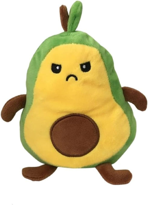 Avocado Reversible Mood Plushie Stuffed Animal - Double-Sided Green and Yellow - Show Your Mood Without Saying a Word