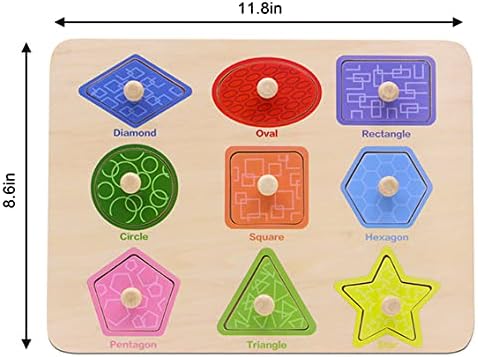 AILE Toddler Shape Peg Puzzle Board - Learning Toy for Preschoolers