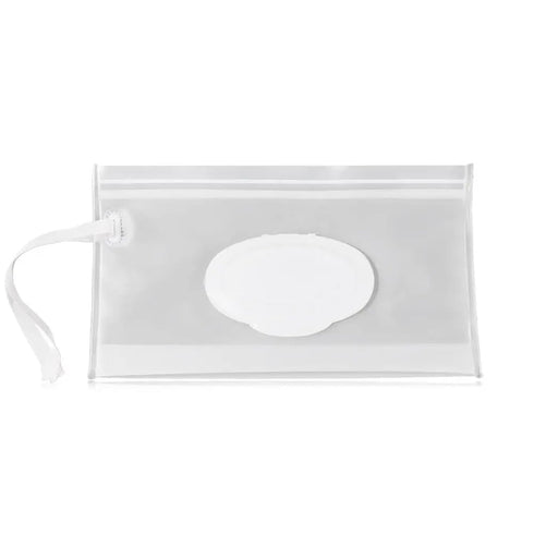 linenb 5pcs Travel Wipes Case Reusable Snap Strap Cleaning Wet Wipes Bag Mask Case Cosmetic Container Napkin Storage