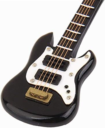 EatingBiting 1:12 Dollhouse Miniature Bass Guitar - Handcraft Musical Instrument for Dollhouse Furniture, 8.5cm