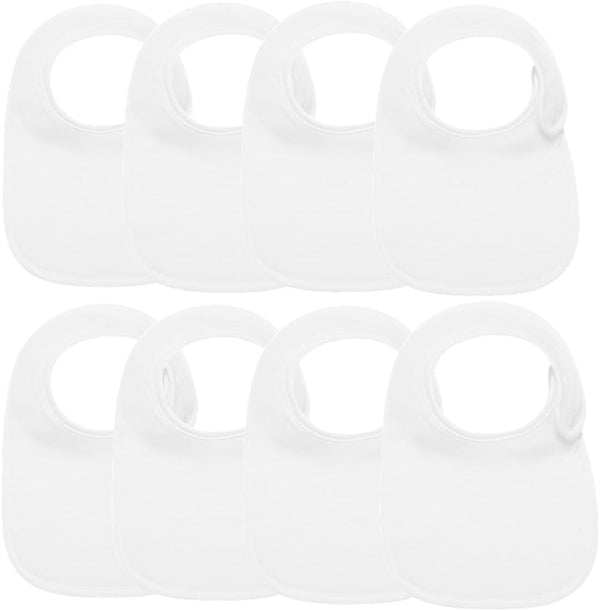 lazyrhino 8 Pack Baby Bibs Unisex Adjustable with Snaps Ultra Soft Absorbent Drooling