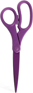 JAM PAPER Multi-Purpose Precision Scissors, 8 Inch, Purple, Ergonomic Handle & Stainless Steel Blades