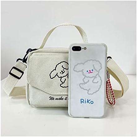 NCDUANSAN backpack backpack Kawaii girl people Messenger bag mini small cute Korean INS puppy pattern(WHITE)